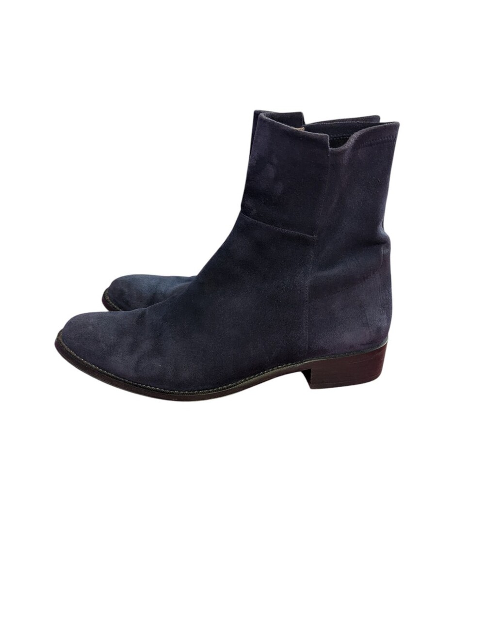 Staurt Weitzman, Navy Blue Suede Ankle Boot, Size 10